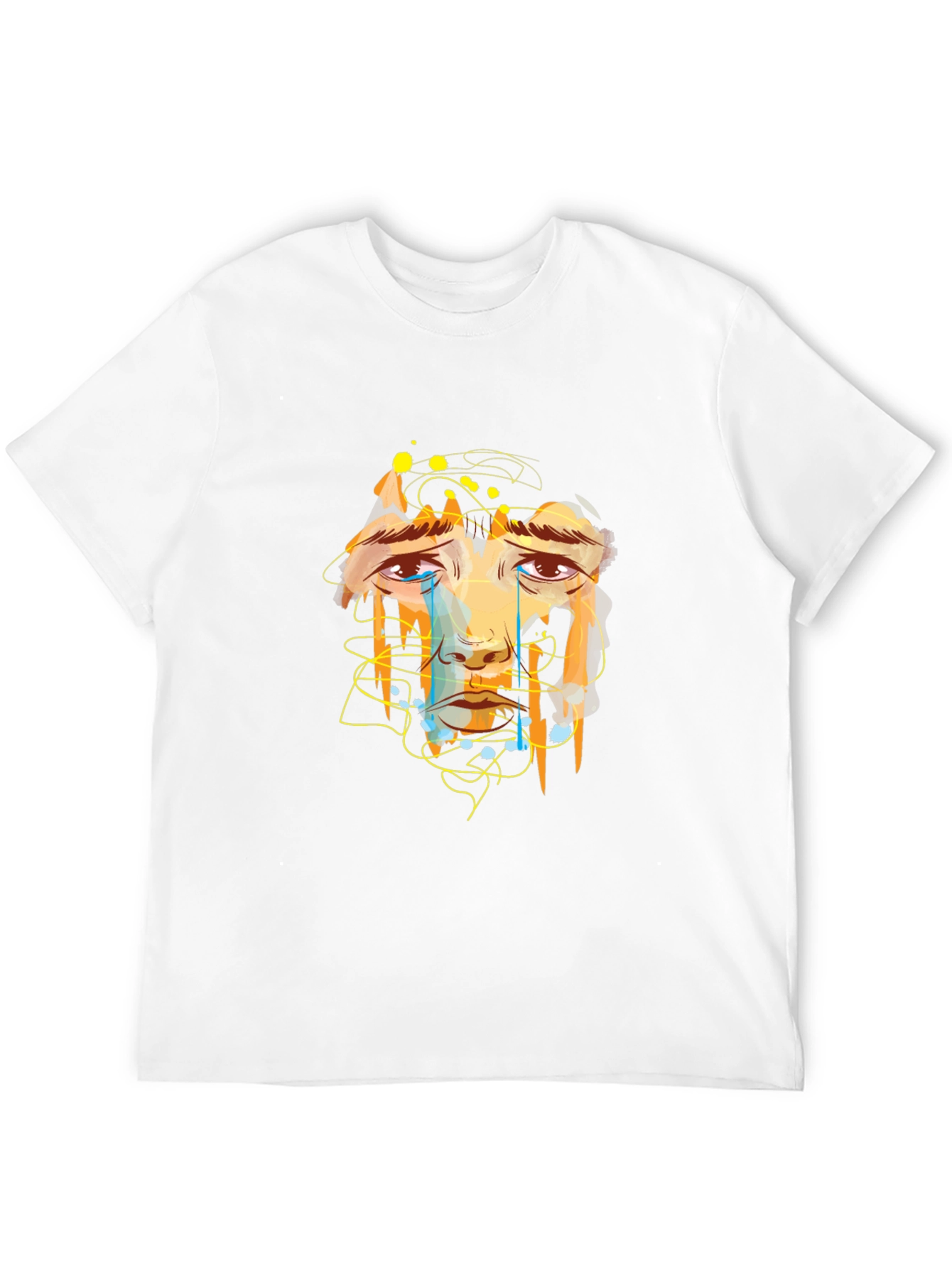 Emotional Face Graphic Black T-Shirt