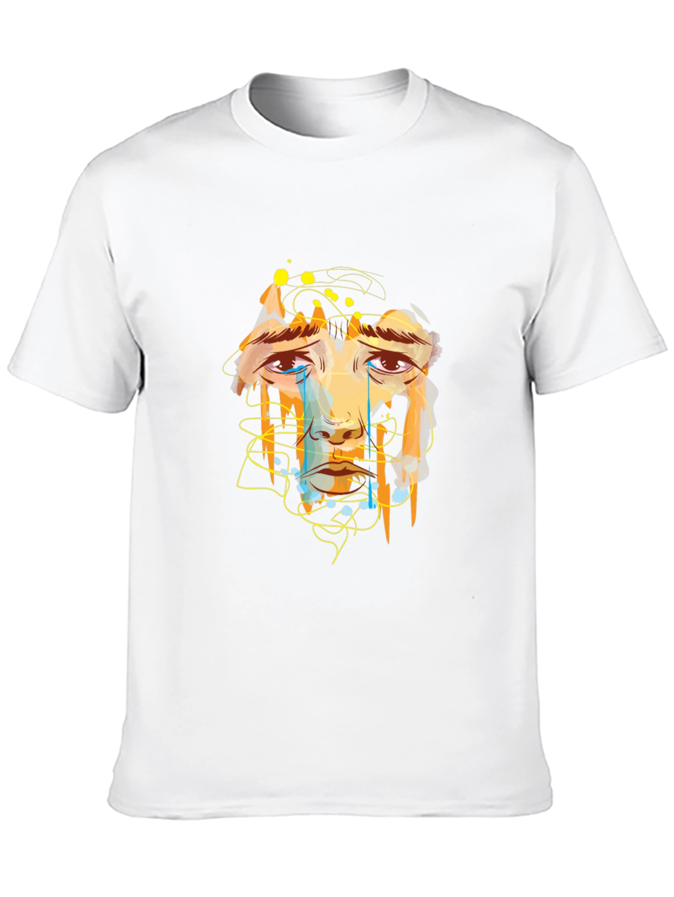 Emotional Face Graphic Black T-Shirt