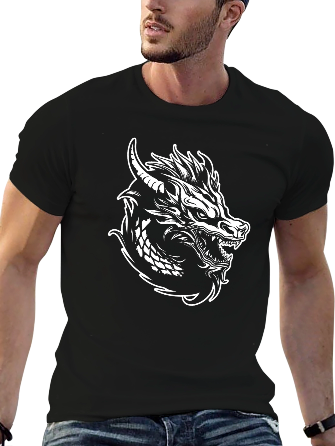 Black Dragon Graphic Tee - Bold Style