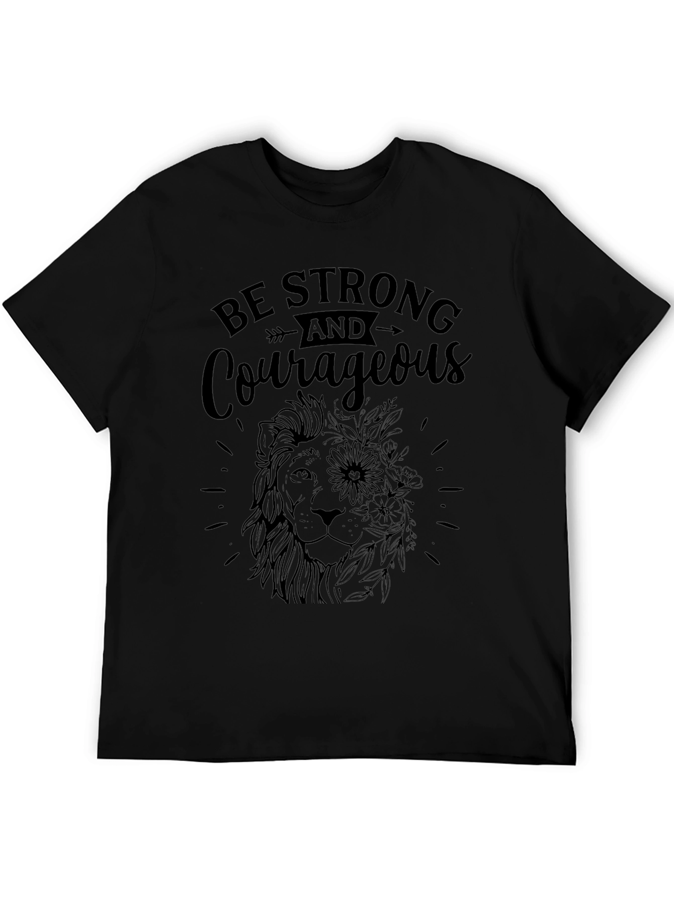Be Strong & Courageous Lion Graphic Tee