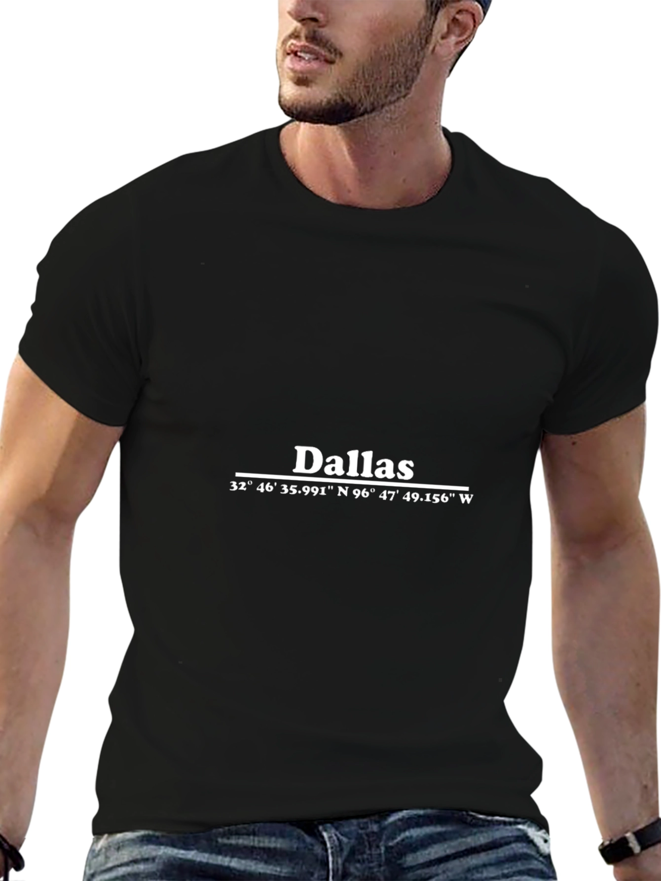 Dallas Coordinates Graphic T-Shirt - Black