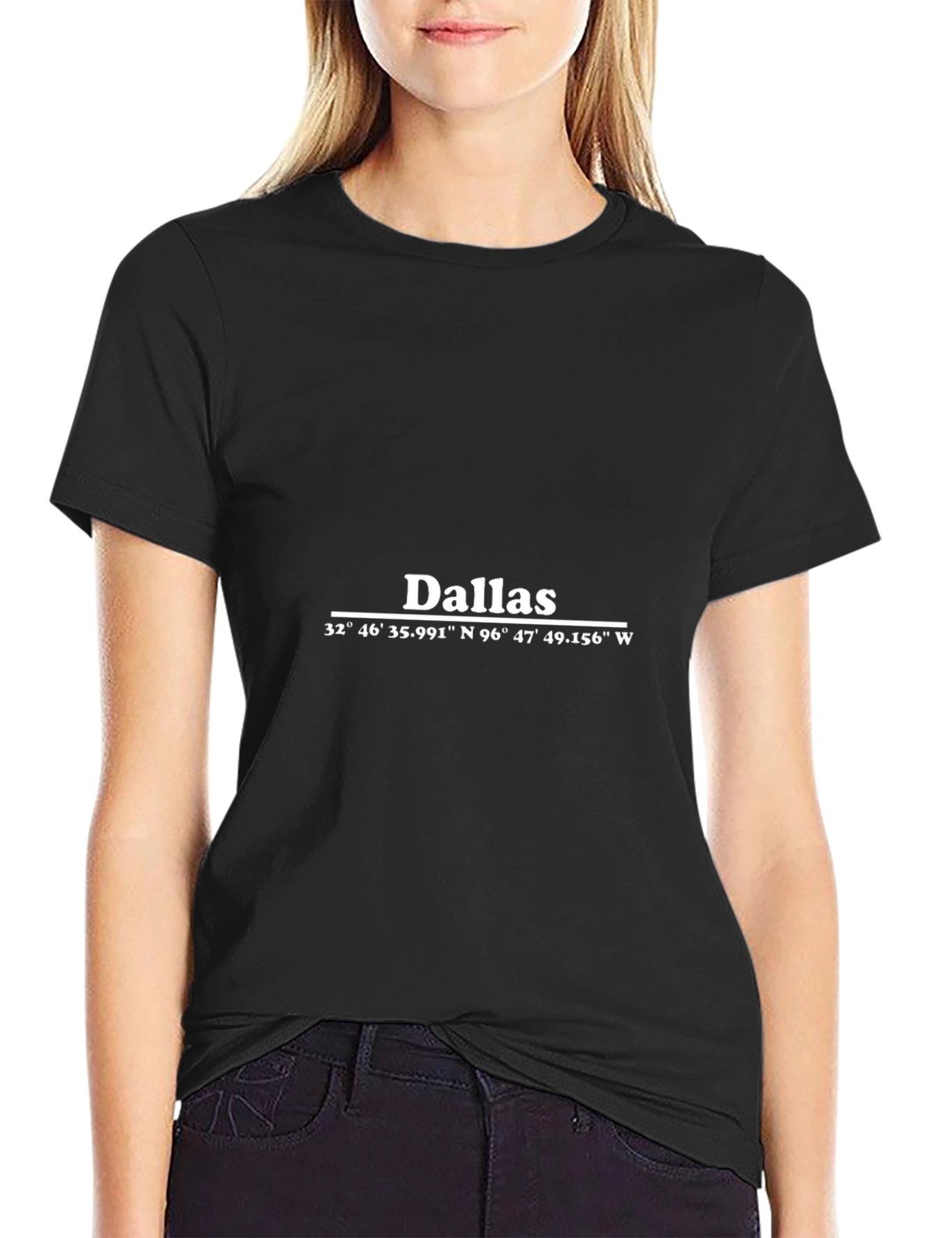 Dallas Coordinates Graphic T-Shirt - Black