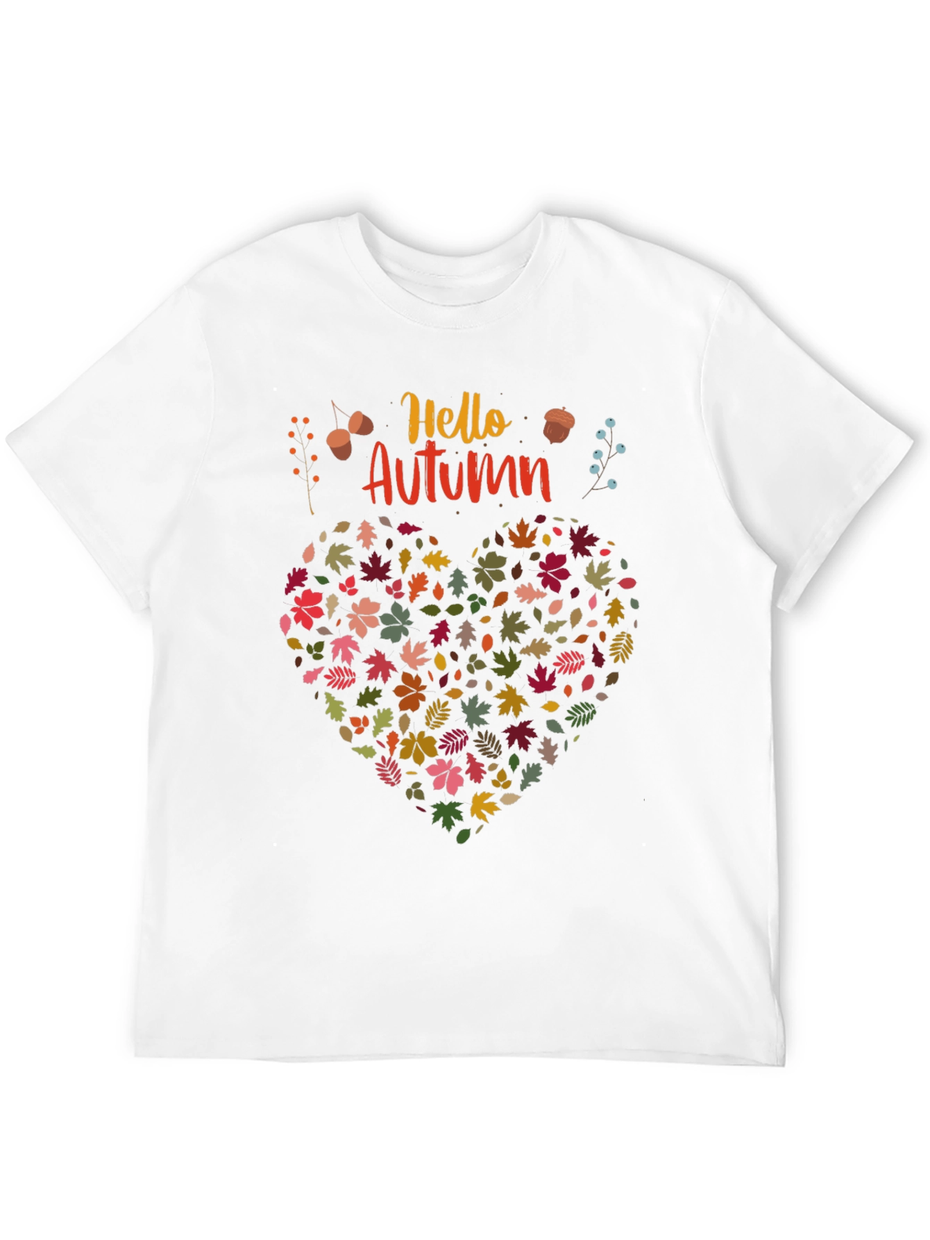 Hello Autumn Leaf Heart Graphic Tee