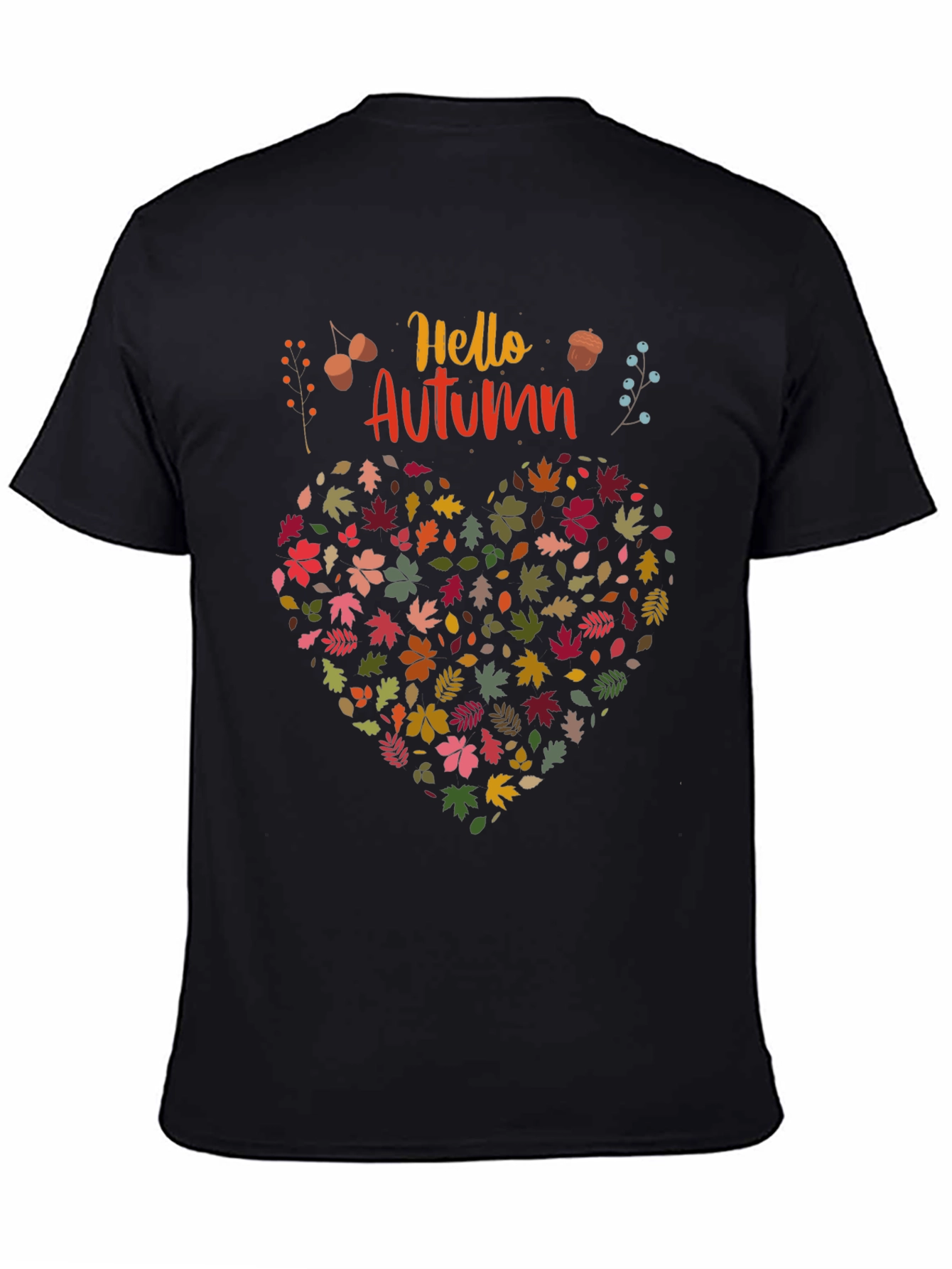 Hello Autumn Leaf Heart Graphic Tee