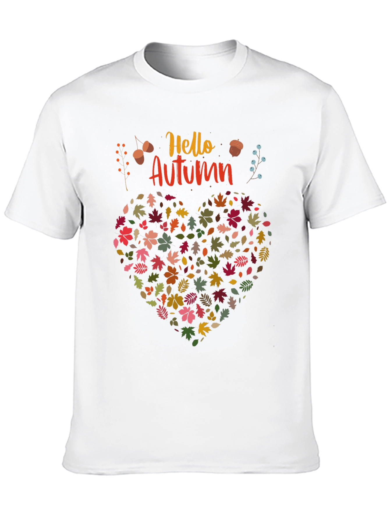 Hello Autumn Leaf Heart Graphic Tee