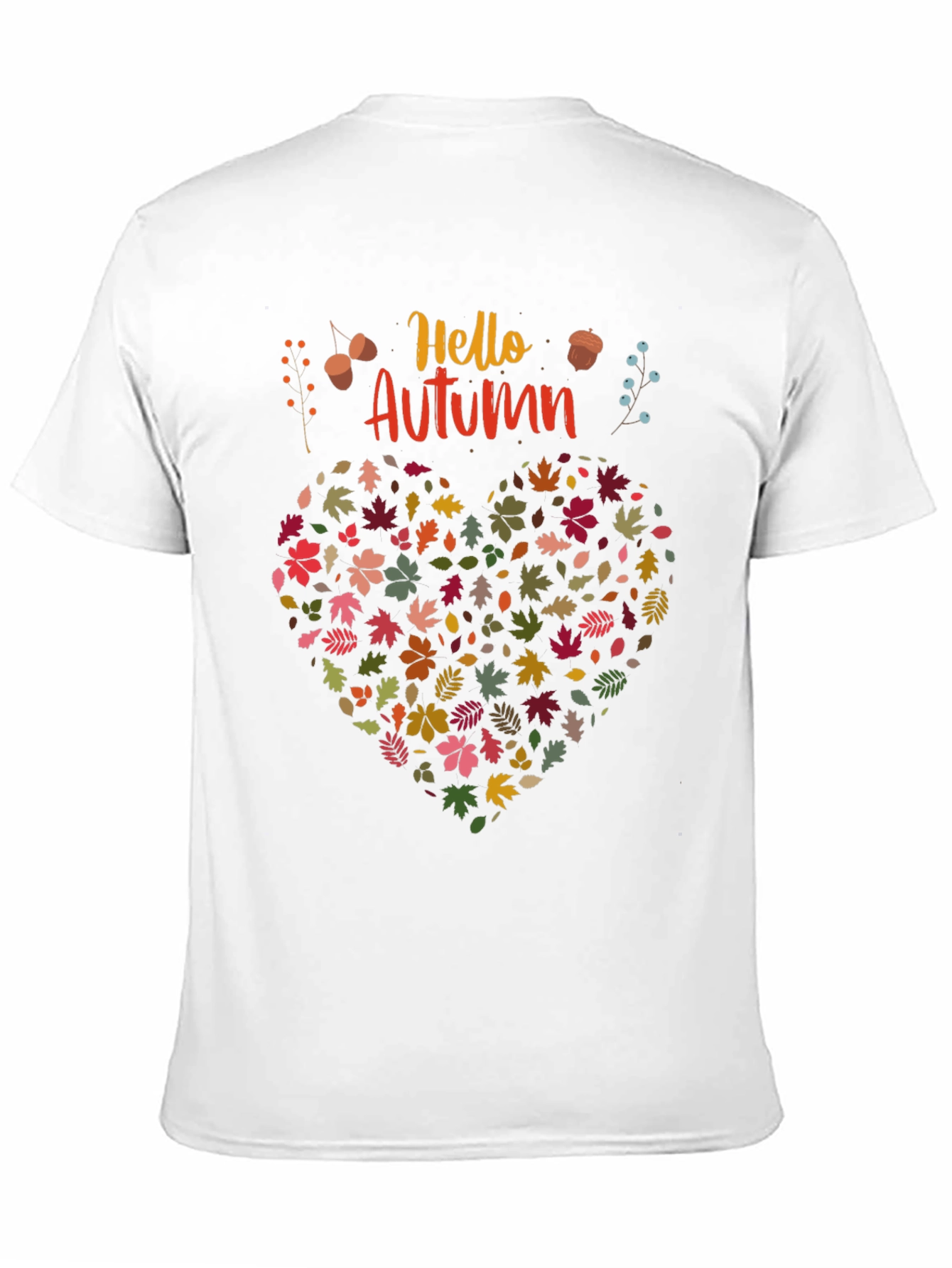 Hello Autumn Leaf Heart Graphic Tee