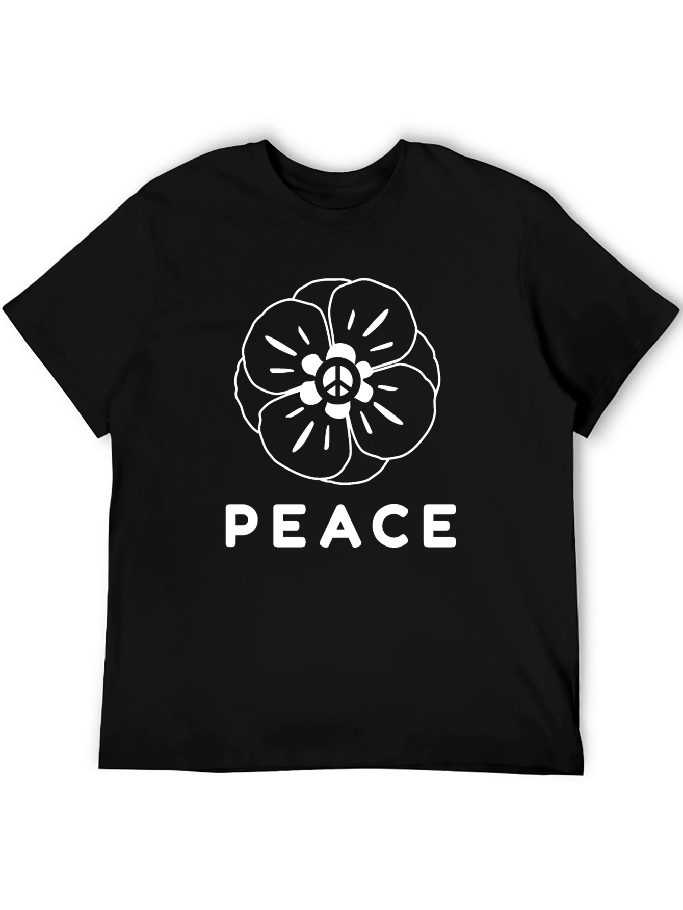 Peace Flower Graphic Tee - Black