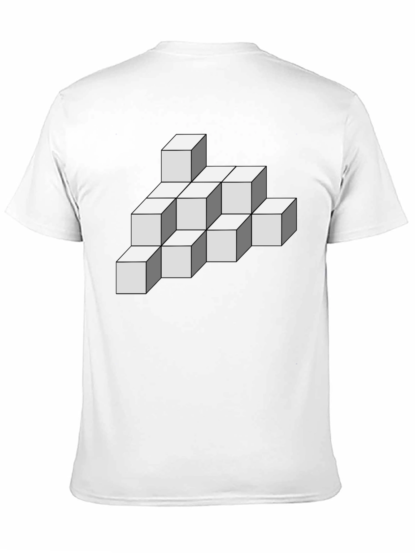 Geometric Cube T-Shirt - Optical Illusion Design