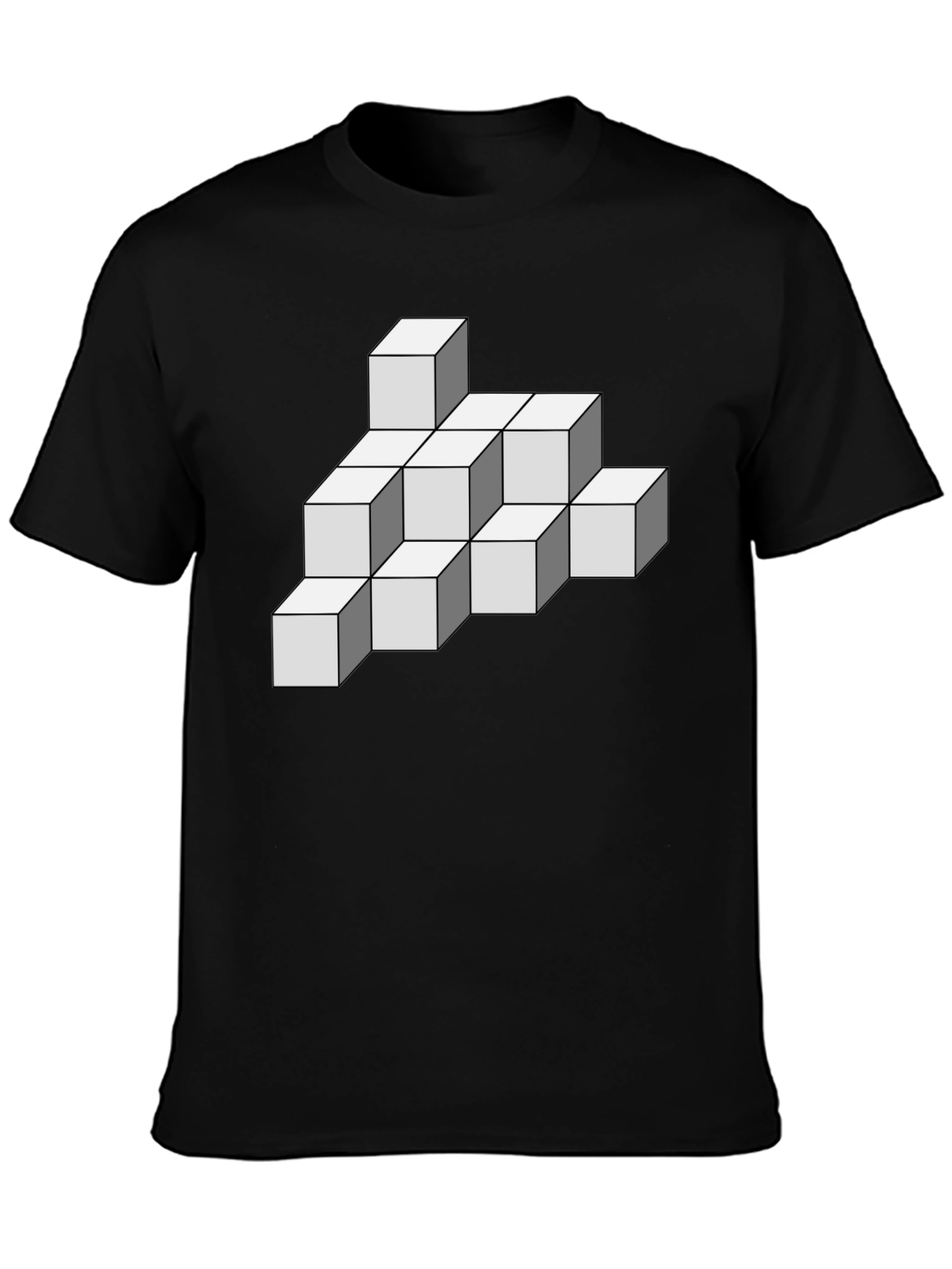 Geometric Cube T-Shirt - Optical Illusion Design