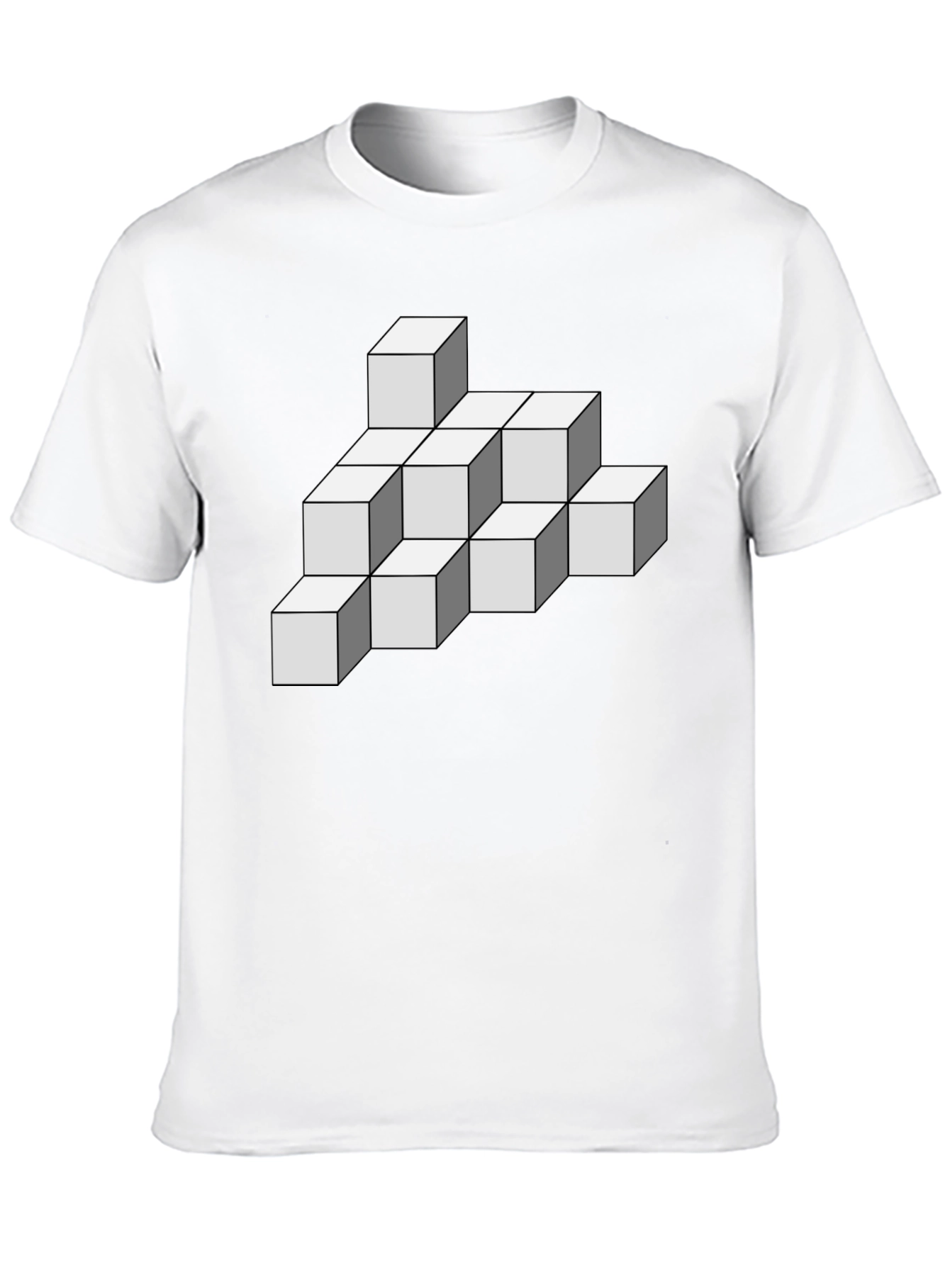Geometric Cube T-Shirt - Optical Illusion Design