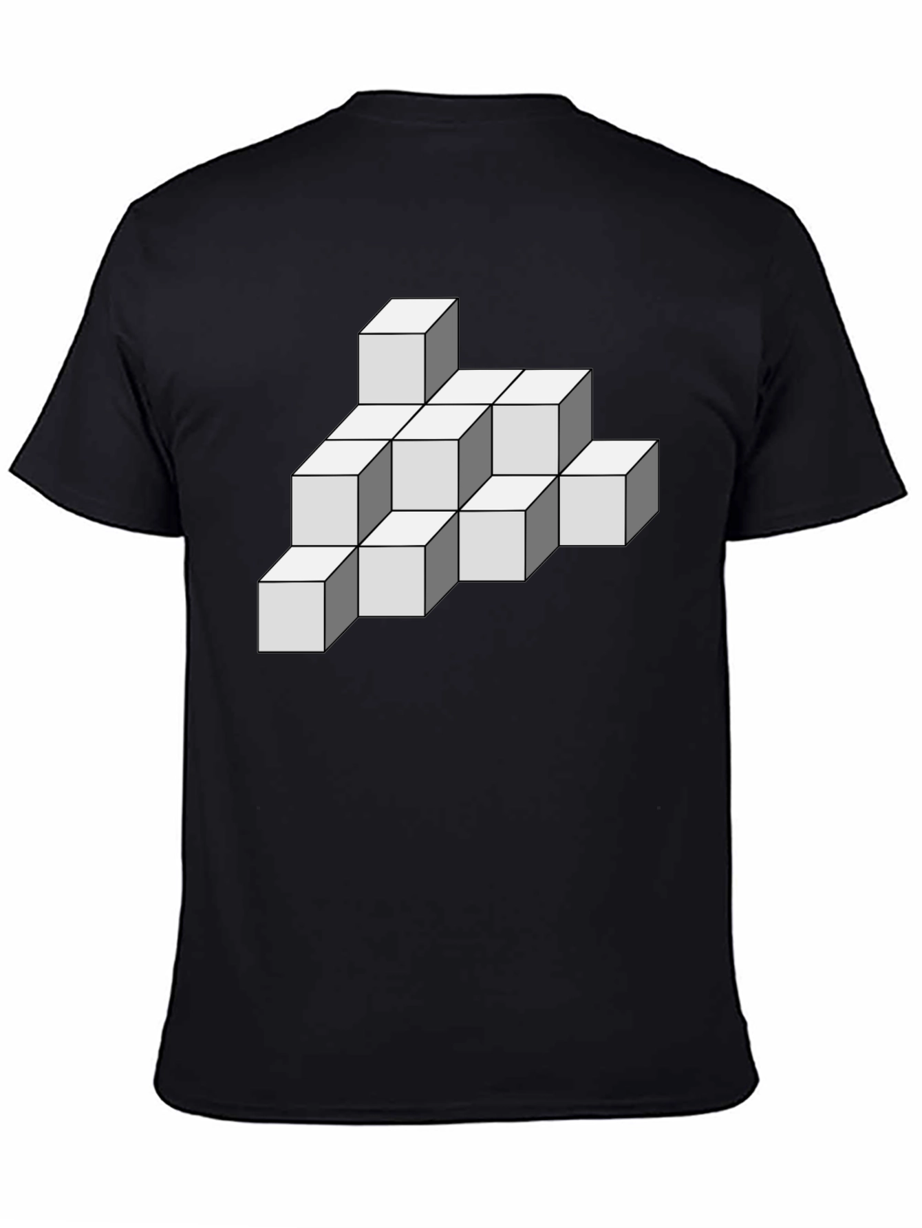 Geometric Cube T-Shirt - Optical Illusion Design