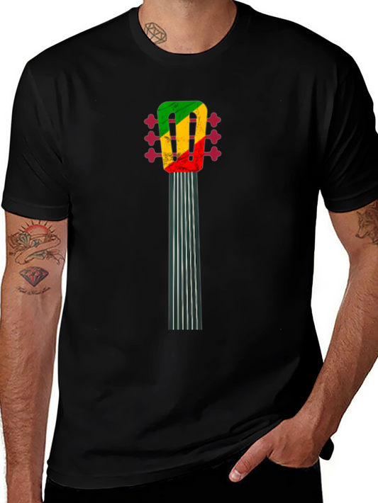 Rasta Guitar Neck Graphic T-Shirt