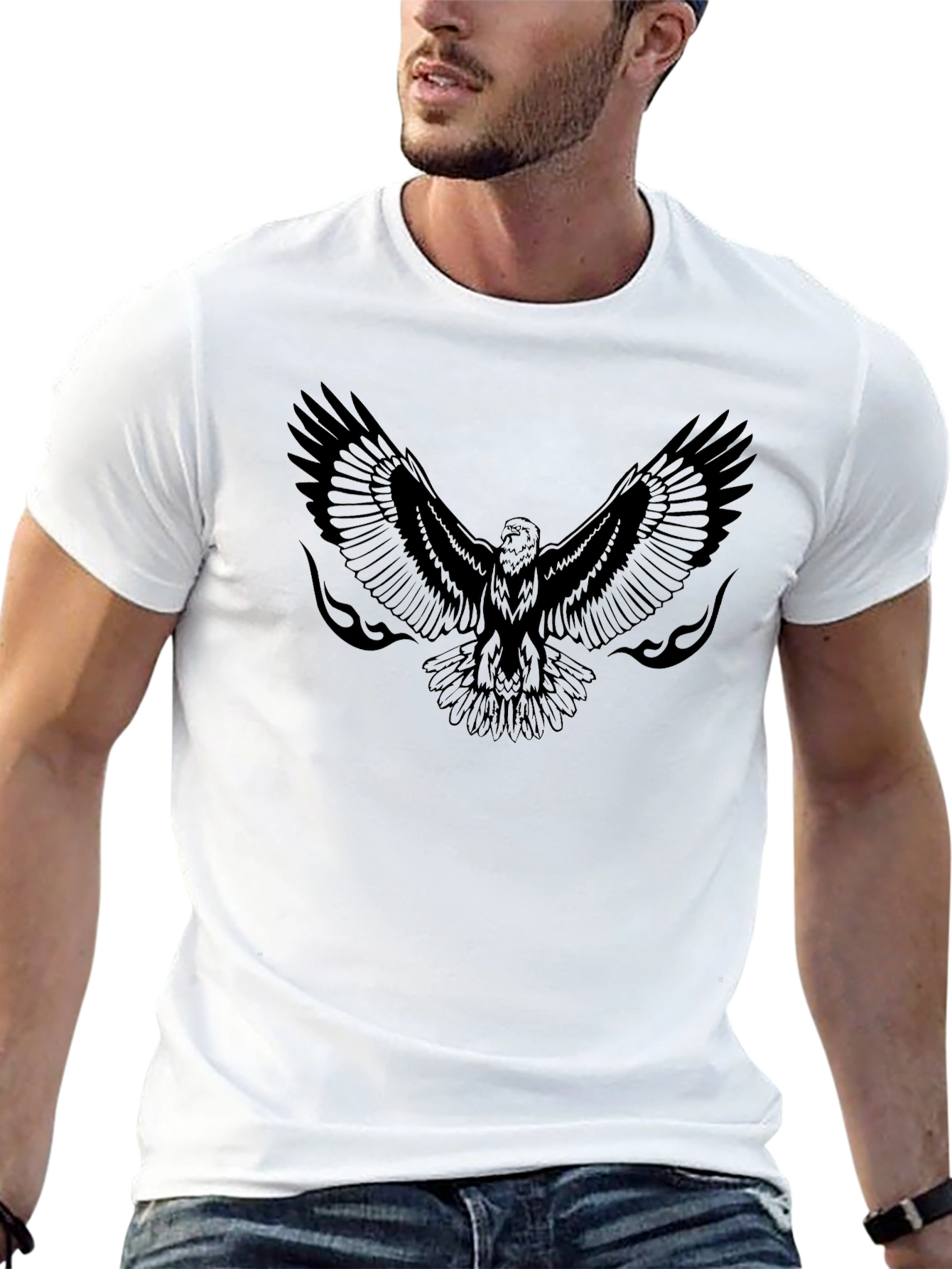 Mens Black Eagle Graphic Tee