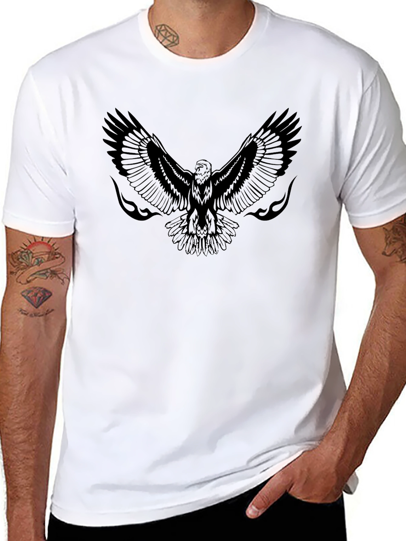 Mens Black Eagle Graphic Tee