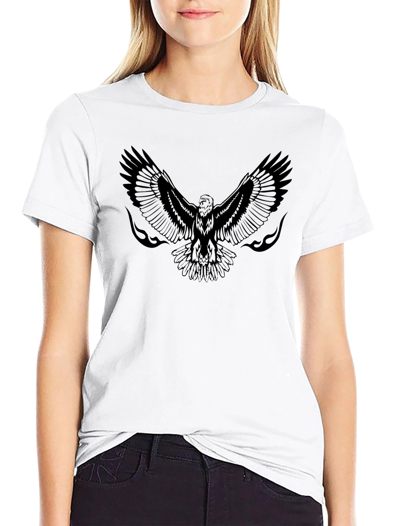 Mens Black Eagle Graphic Tee