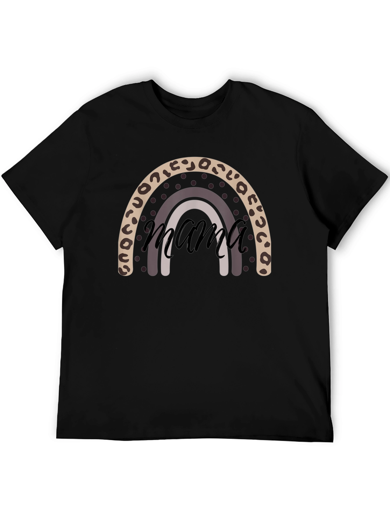 Mama Rainbow Graphic Tee - Black