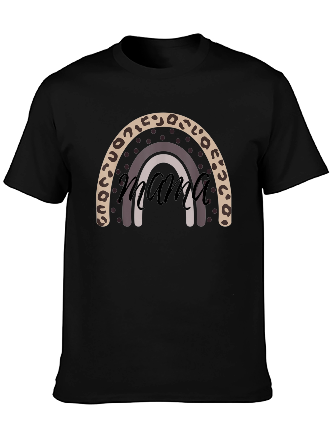 Mama Rainbow Graphic Tee - Black