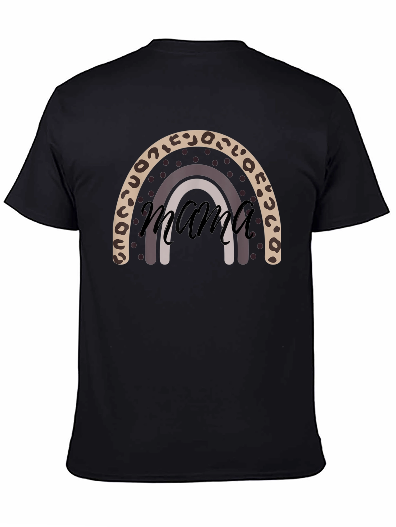 Mama Rainbow Graphic Tee - Black