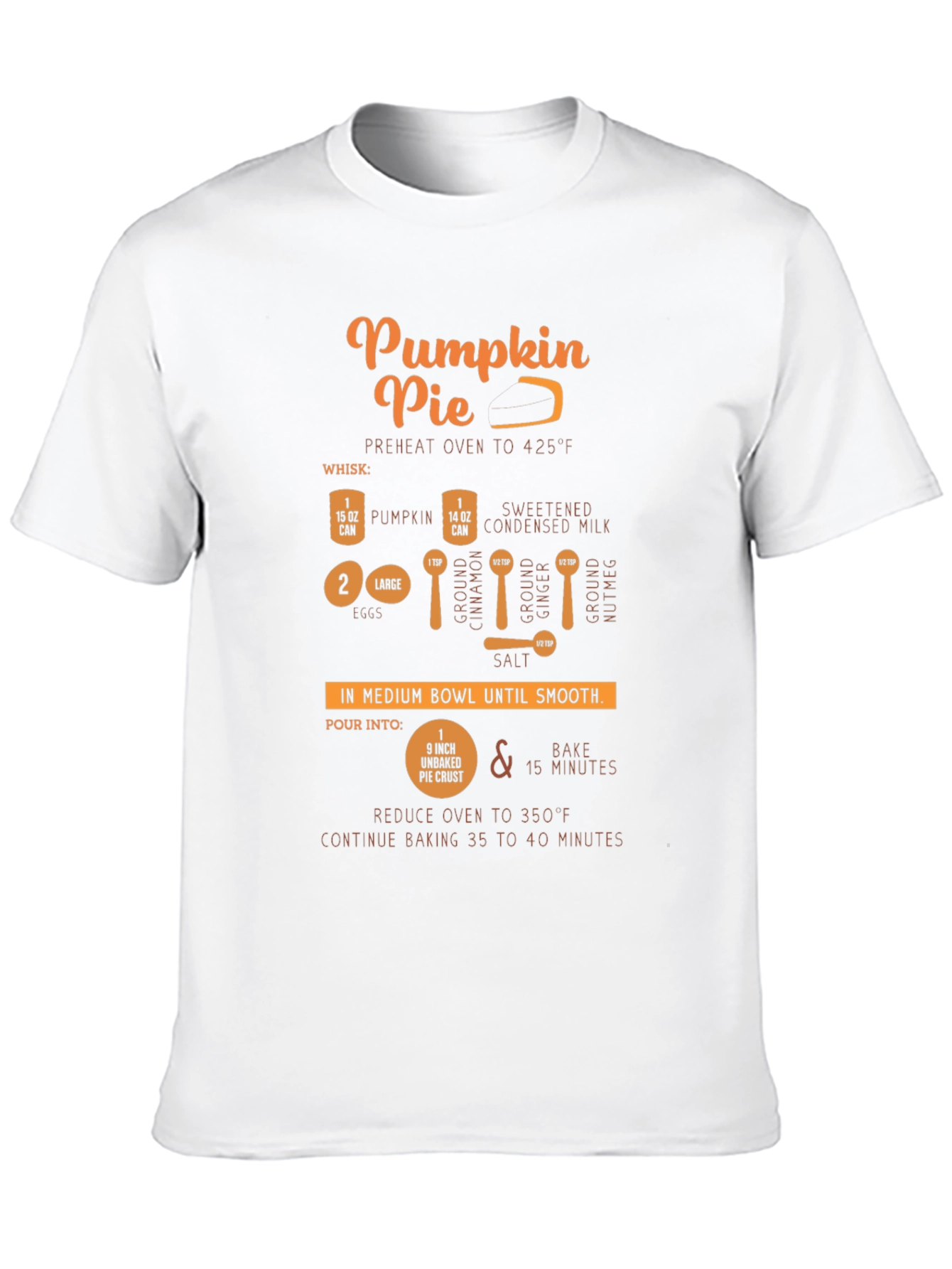 Pumpkin Pie Recipe Black T-Shirt