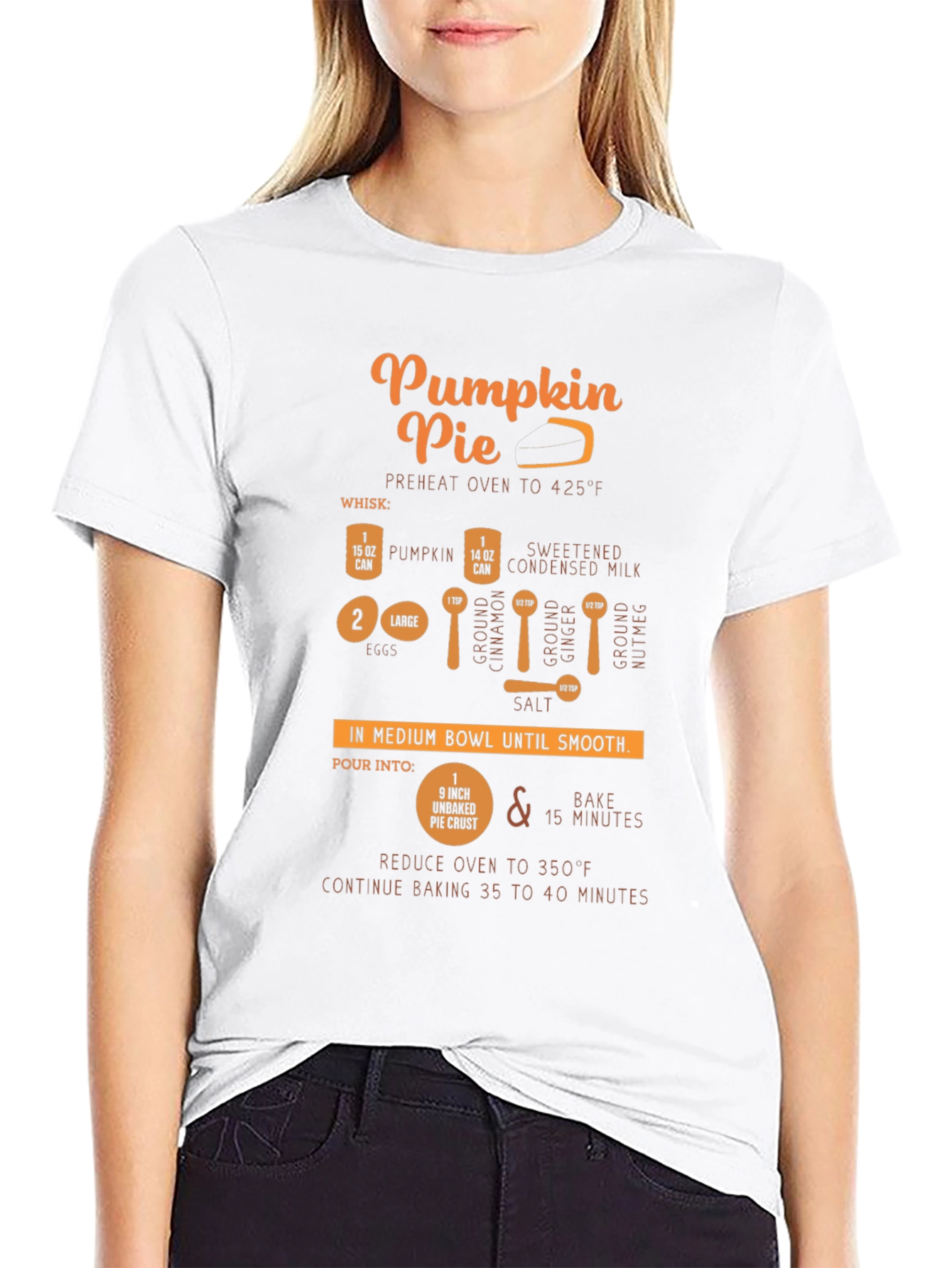 Pumpkin Pie Recipe Black T-Shirt