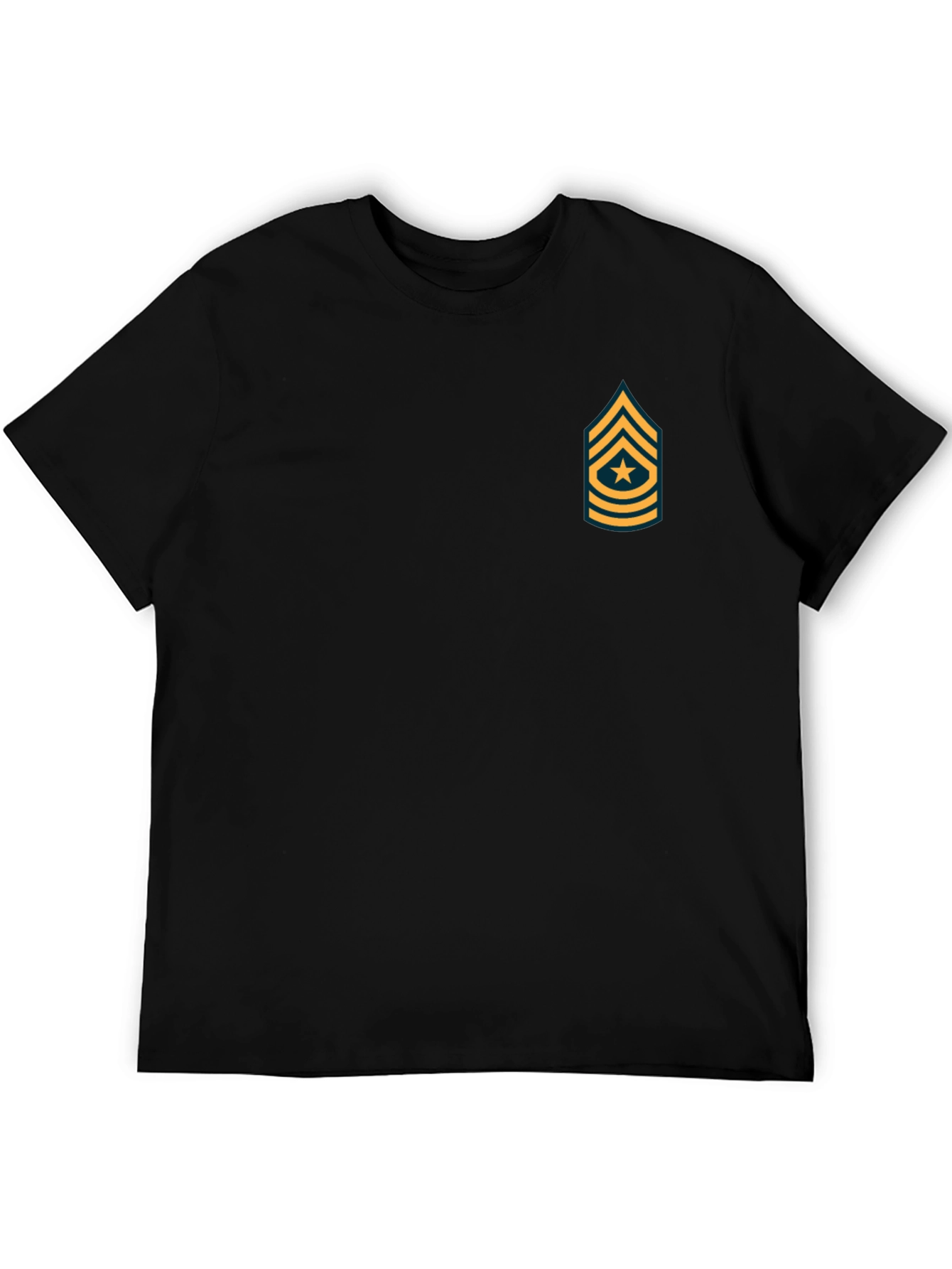 Black T-Shirt with Military Rank Graphic
