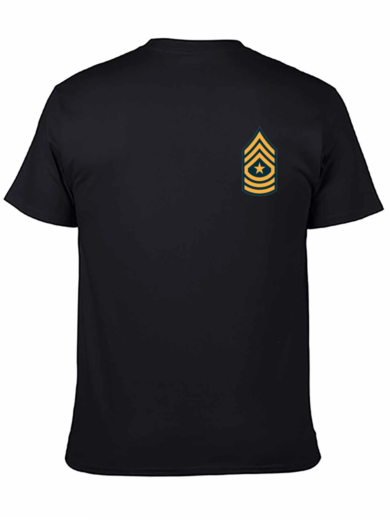 Black T-Shirt with Military Rank Graphic