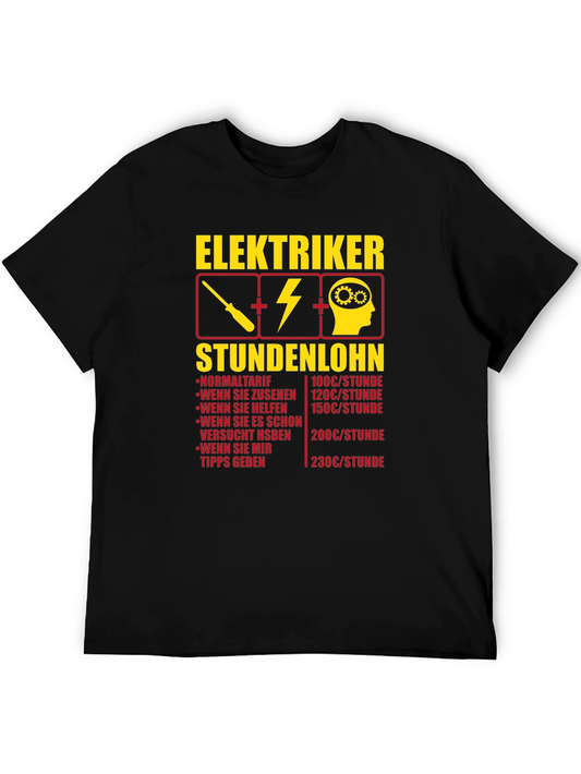Electrician Hourly Rate Black T-Shirt