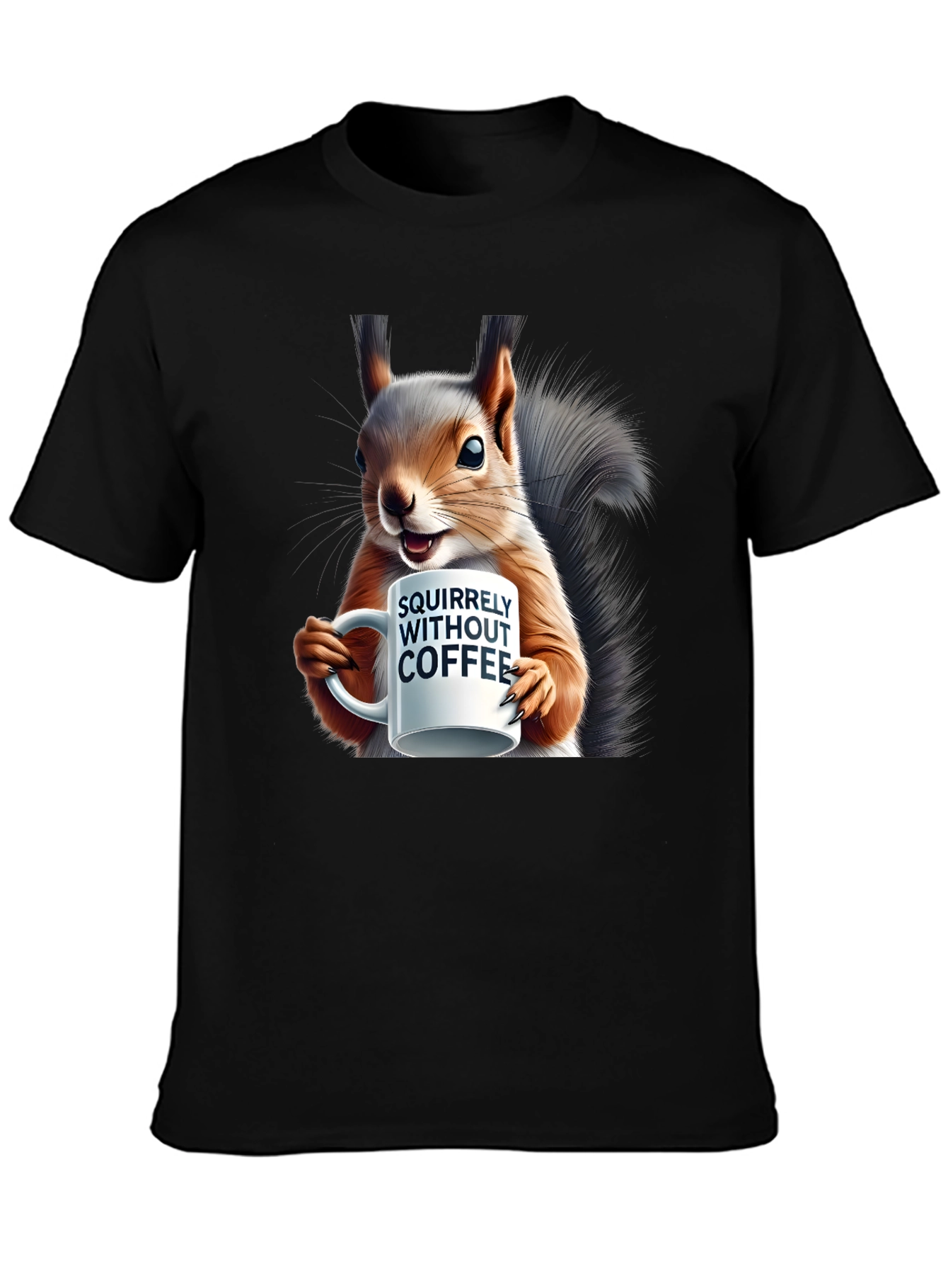 Squirrelly Without Coffee Graphic T-Shirt