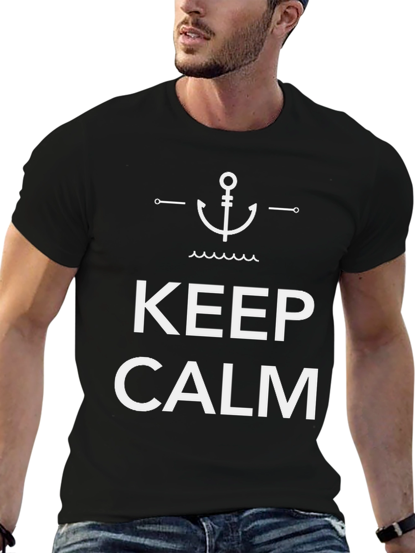 Keep Calm Anchor T-Shirt | Classic Nautical Style