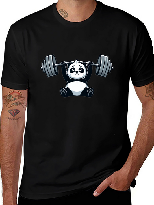 Funny Panda Lifting Barbell T-Shirt