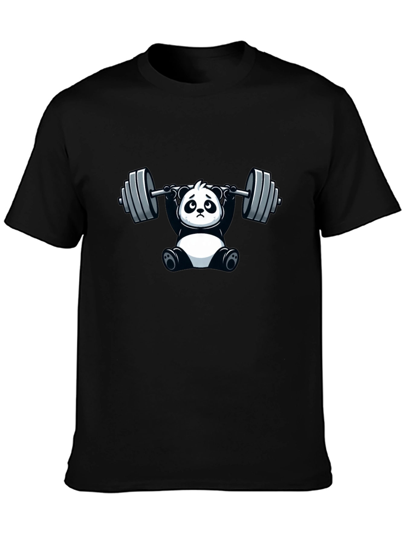 Funny Panda Lifting Barbell T-Shirt