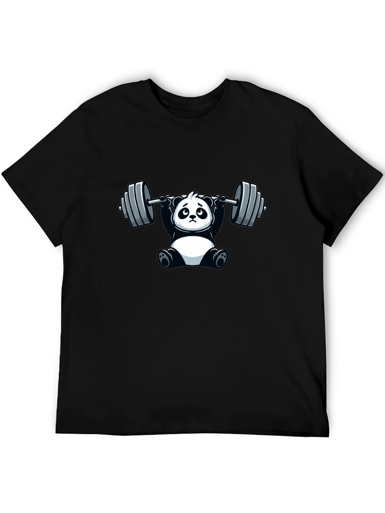 Funny Panda Lifting Barbell T-Shirt