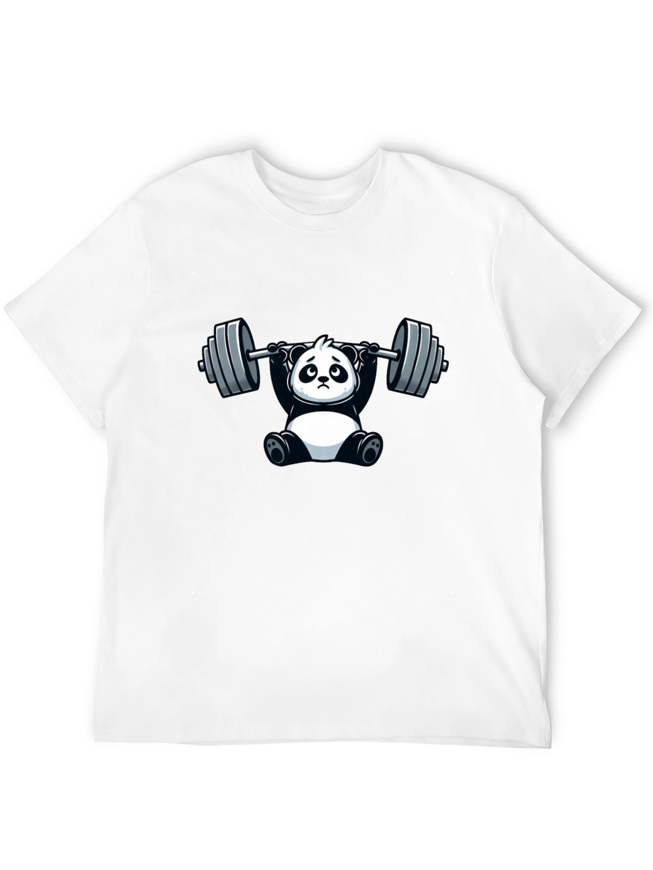 Funny Panda Lifting Barbell T-Shirt