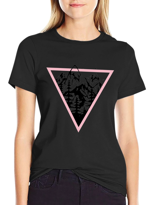 Geometric Mountain Print T-Shirt