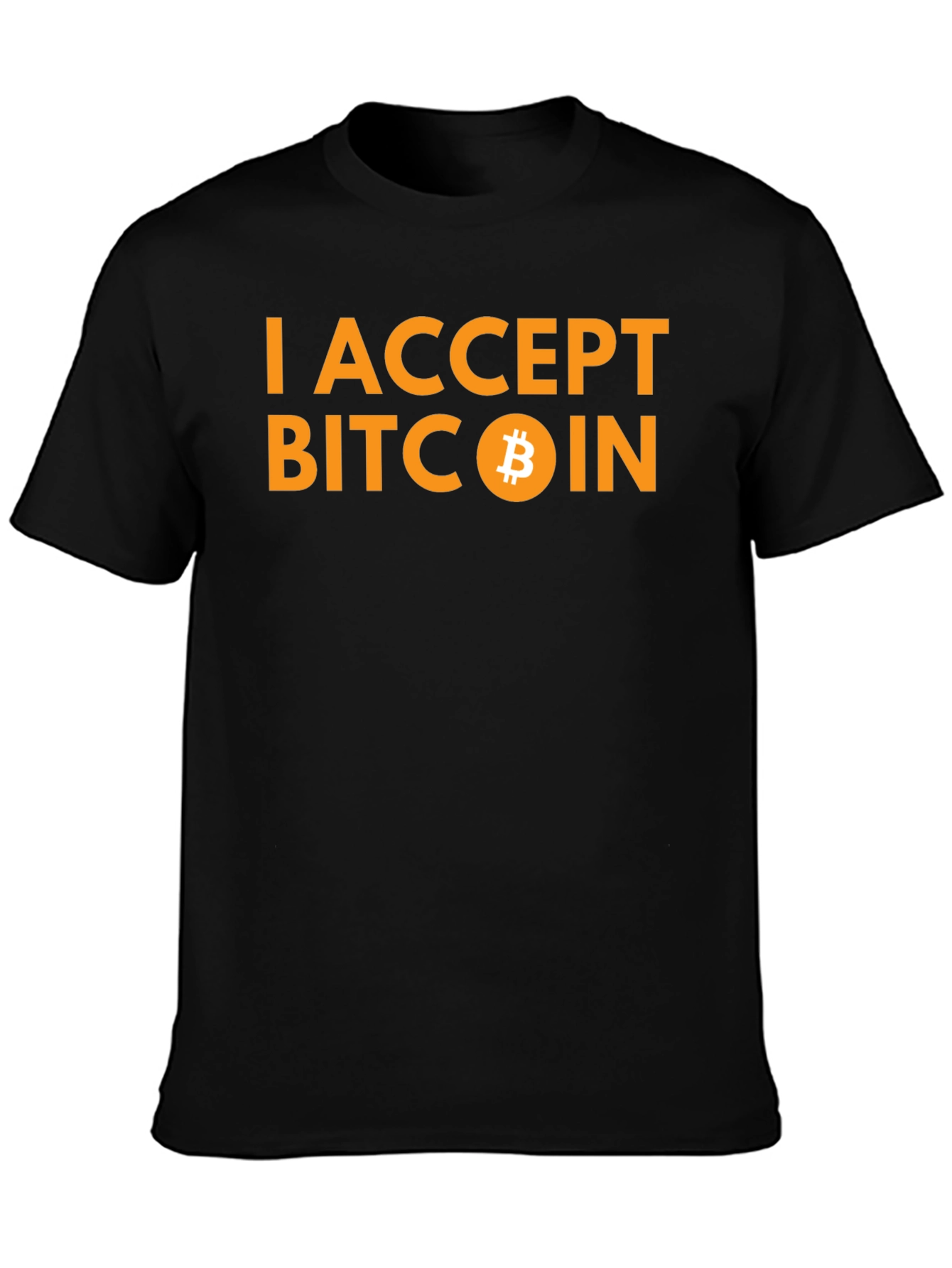 I Accept Bitcoin Black T-Shirt