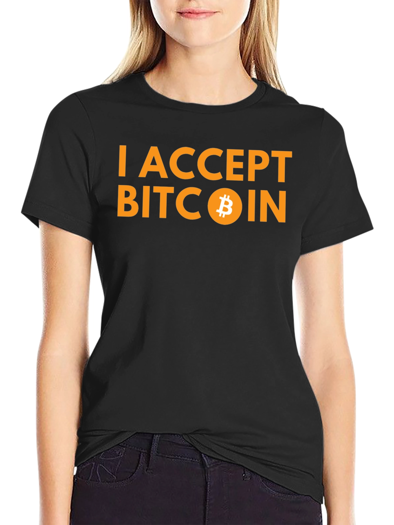 I Accept Bitcoin Black T-Shirt