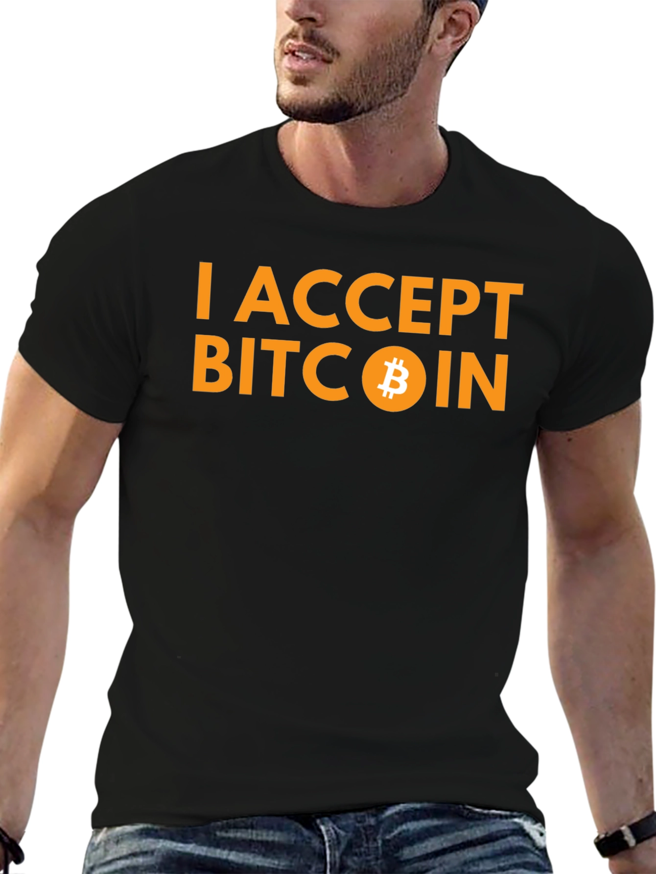I Accept Bitcoin Black T-Shirt