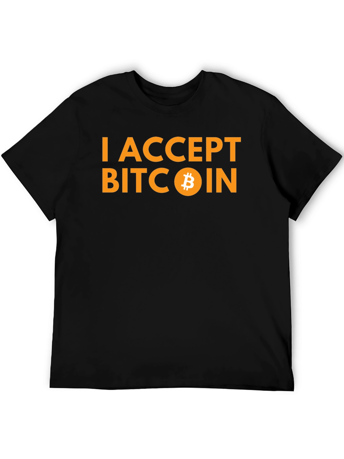 I Accept Bitcoin Black T-Shirt