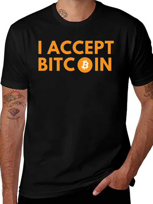 I Accept Bitcoin Black T-Shirt