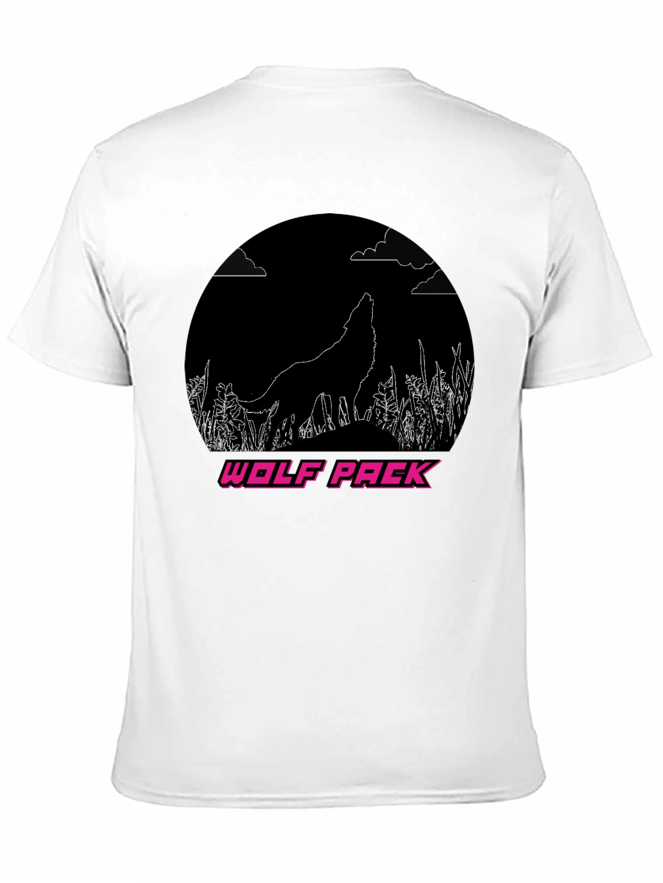 Wolf Pack Graphic Tee - Black Crew Neck