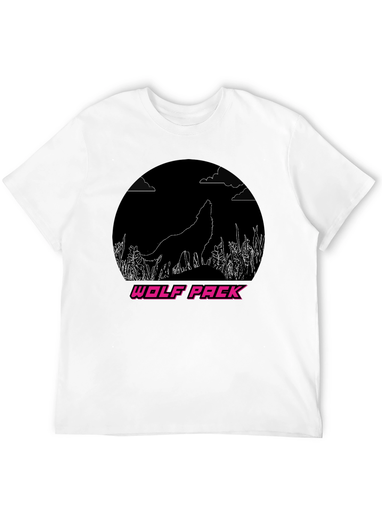 Wolf Pack Graphic Tee - Black Crew Neck