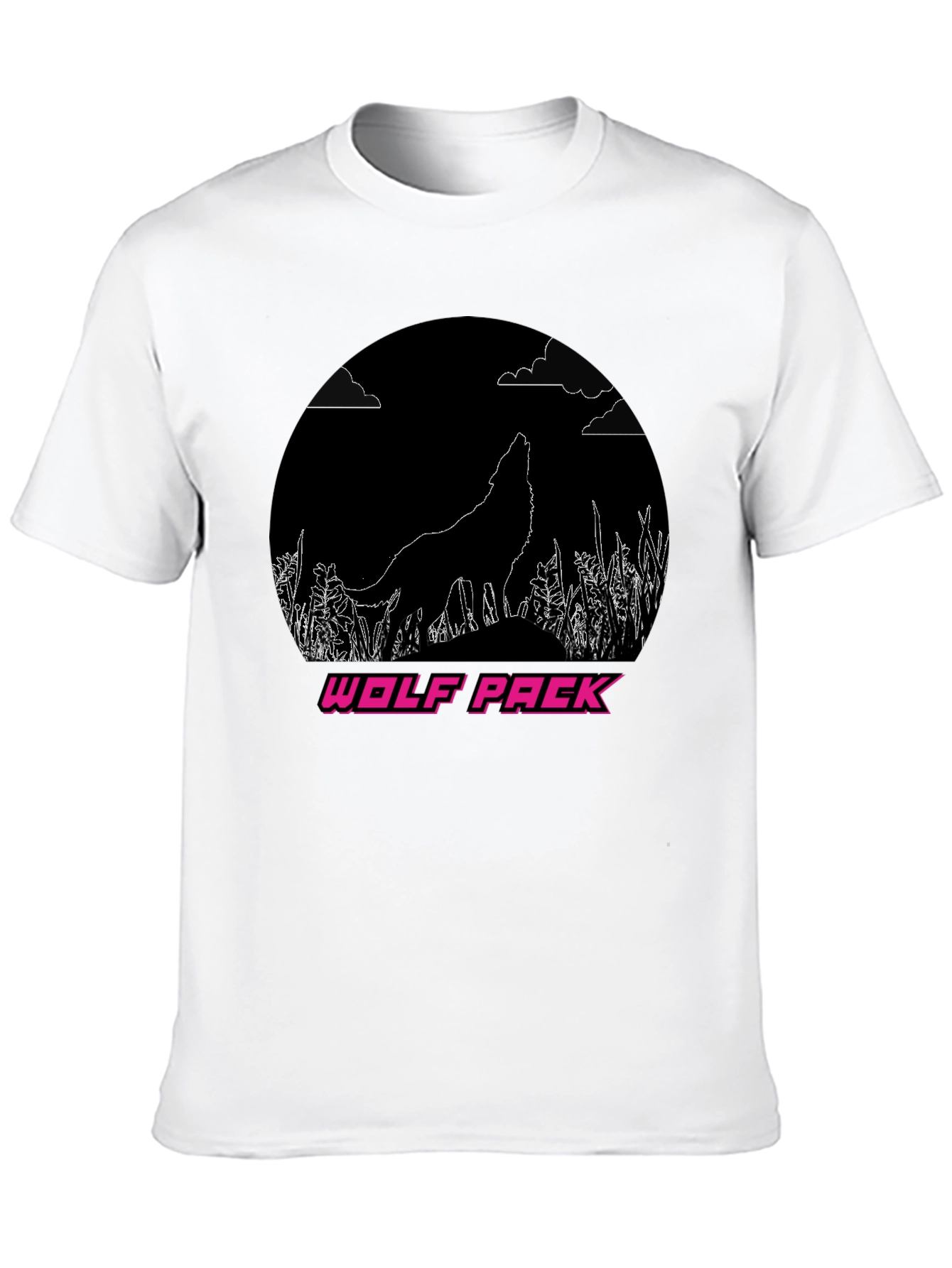 Wolf Pack Graphic Tee - Black Crew Neck