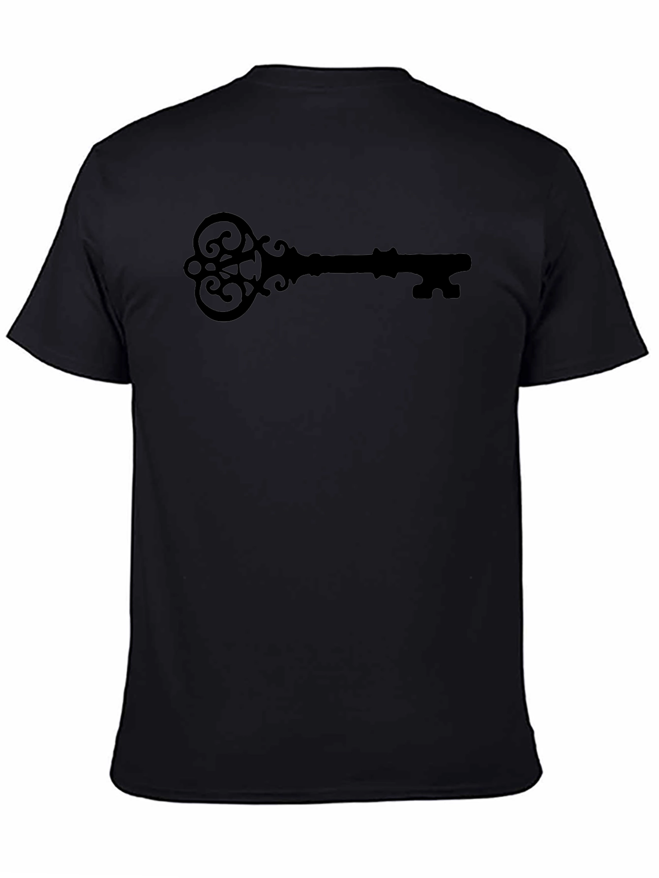 Ornate Key Graphic T-Shirt - Classic Black Tee