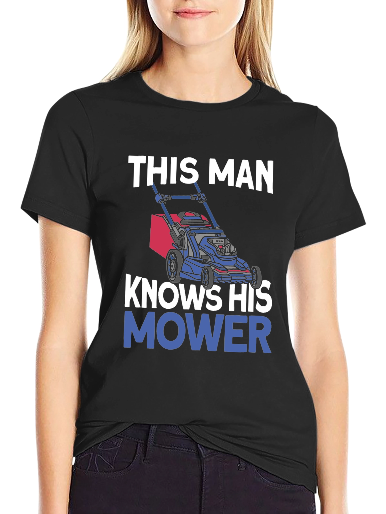 Knows His Mower Mens T-Shirt