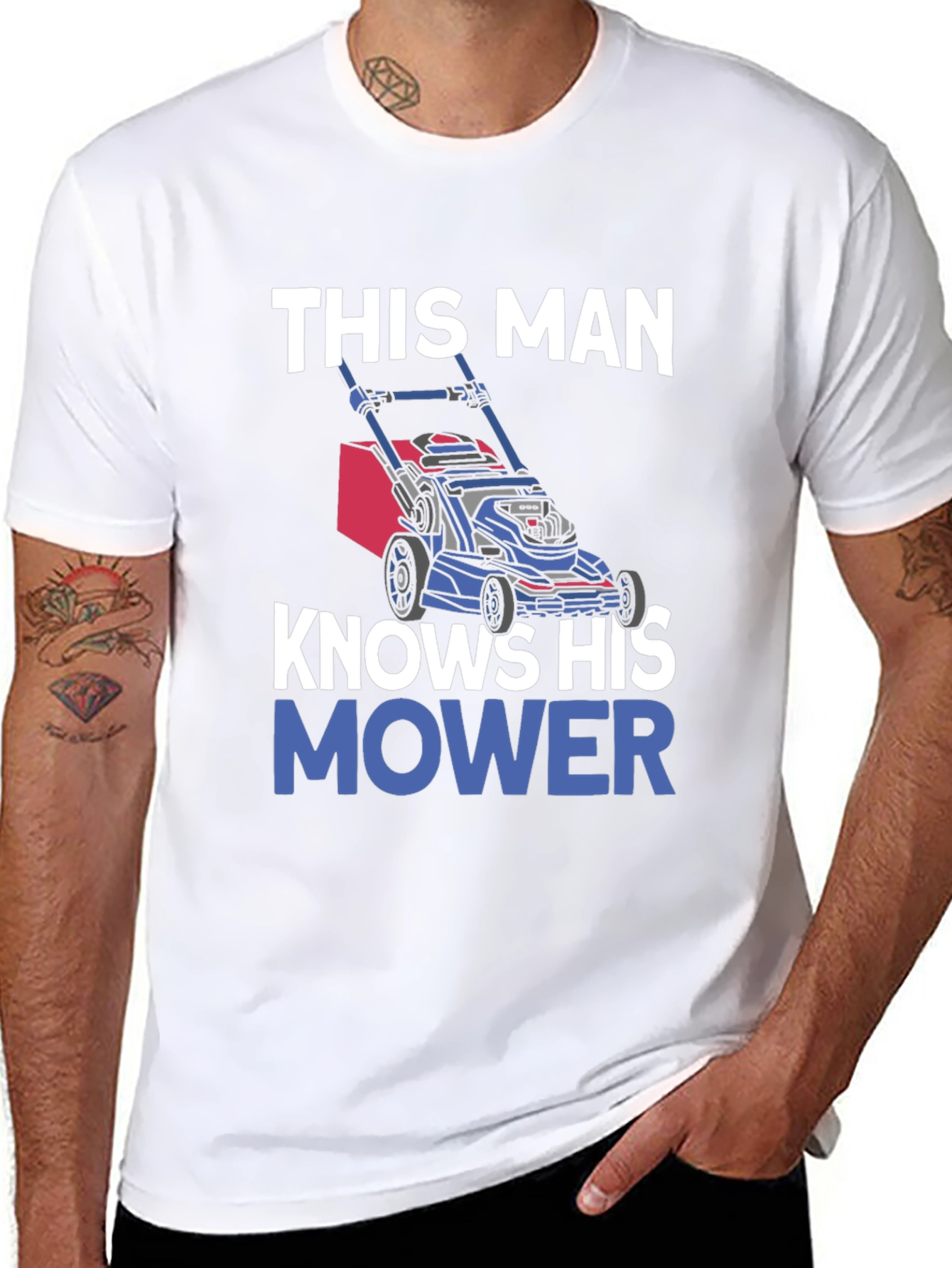 Knows His Mower Mens T-Shirt