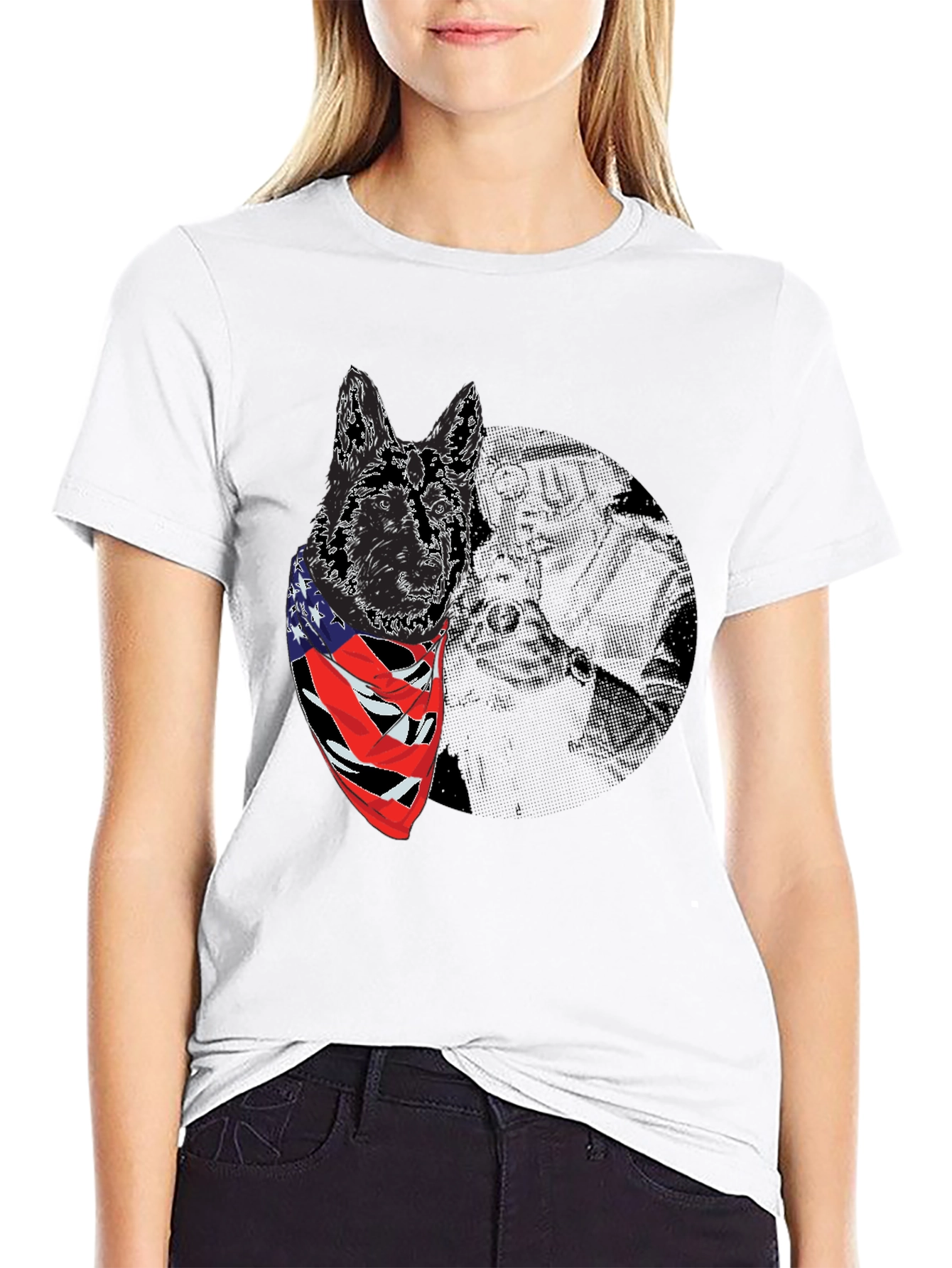 American Dog T-Shirt: Patriotic German Shepherd
