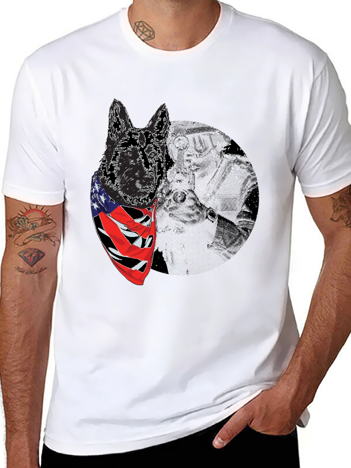 American Dog T-Shirt: Patriotic German Shepherd