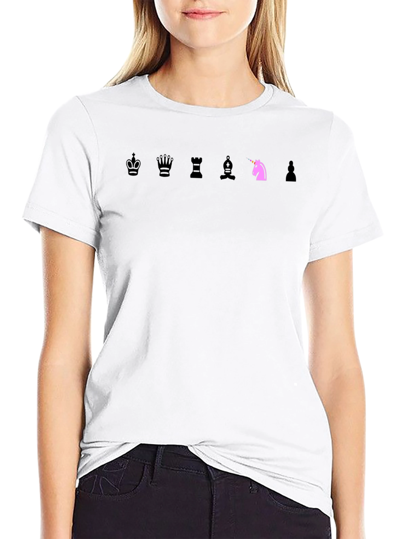 Chess Piece T-Shirt: Knight Unicorn Edition