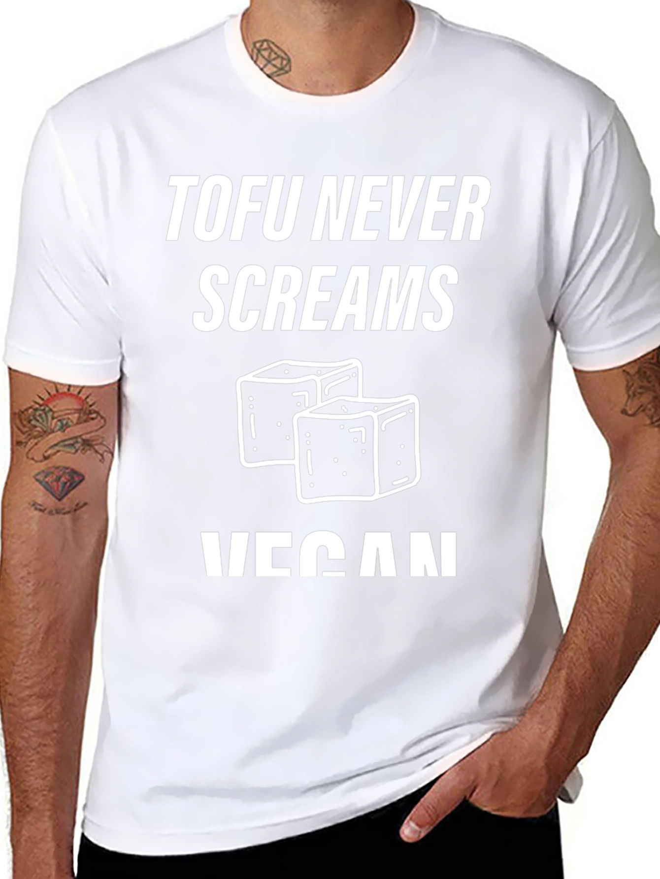 Vegan Tofu Graphic Tee - Never Screams