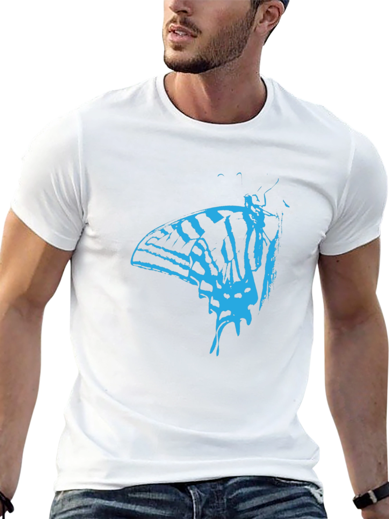 Butterfly Graphic Tee - Mens Black T-Shirt